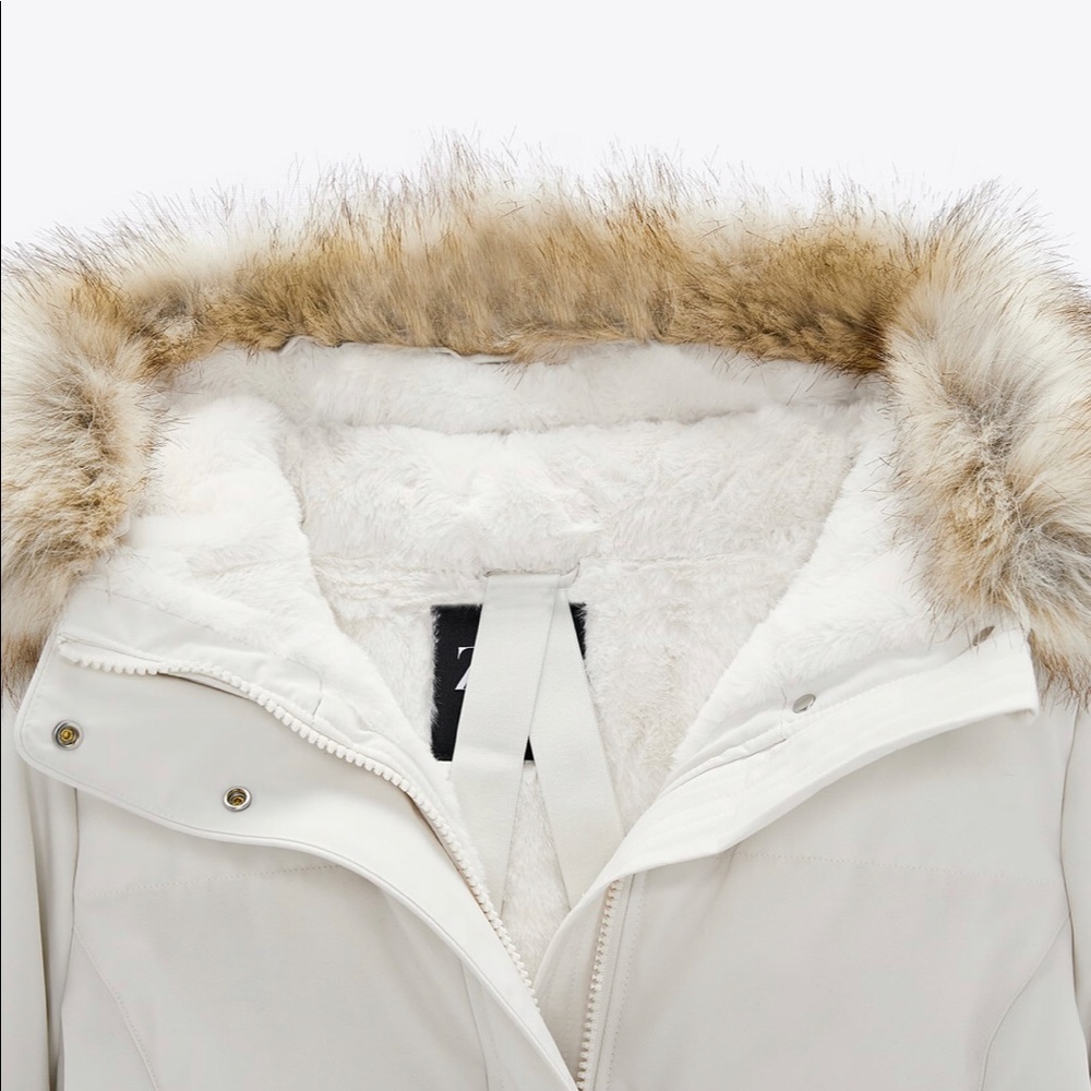 Zara Women’s Water Repellent Long Padded Coat - Picture 5 of 9